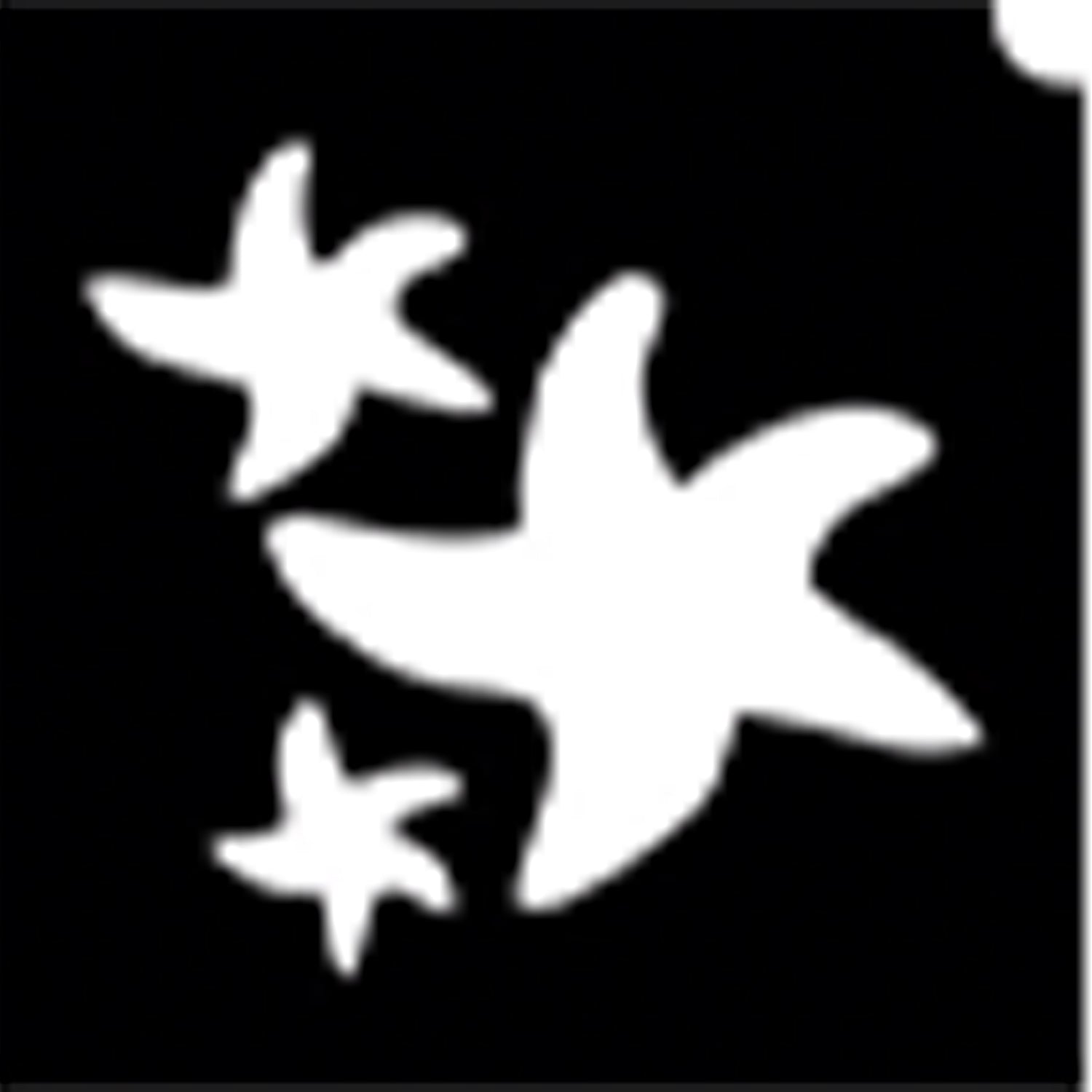 GBA Glimmer Tattoo Stencil - Tri Starfish (5/pk)