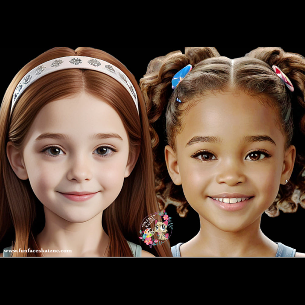 Fun Faces KatzNC Face Painting Practice Board - Two Girls |