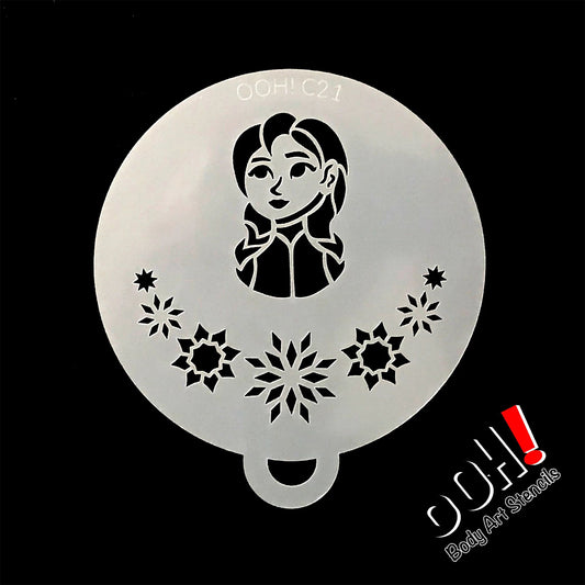 Ooh! Flip Stencil - Snowflake Princess Flip (C21)