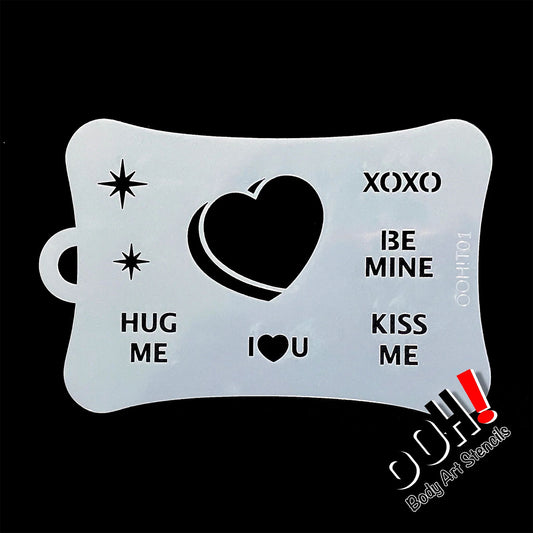 Ooh! Valentine Stencil - Candy Heart (T01)