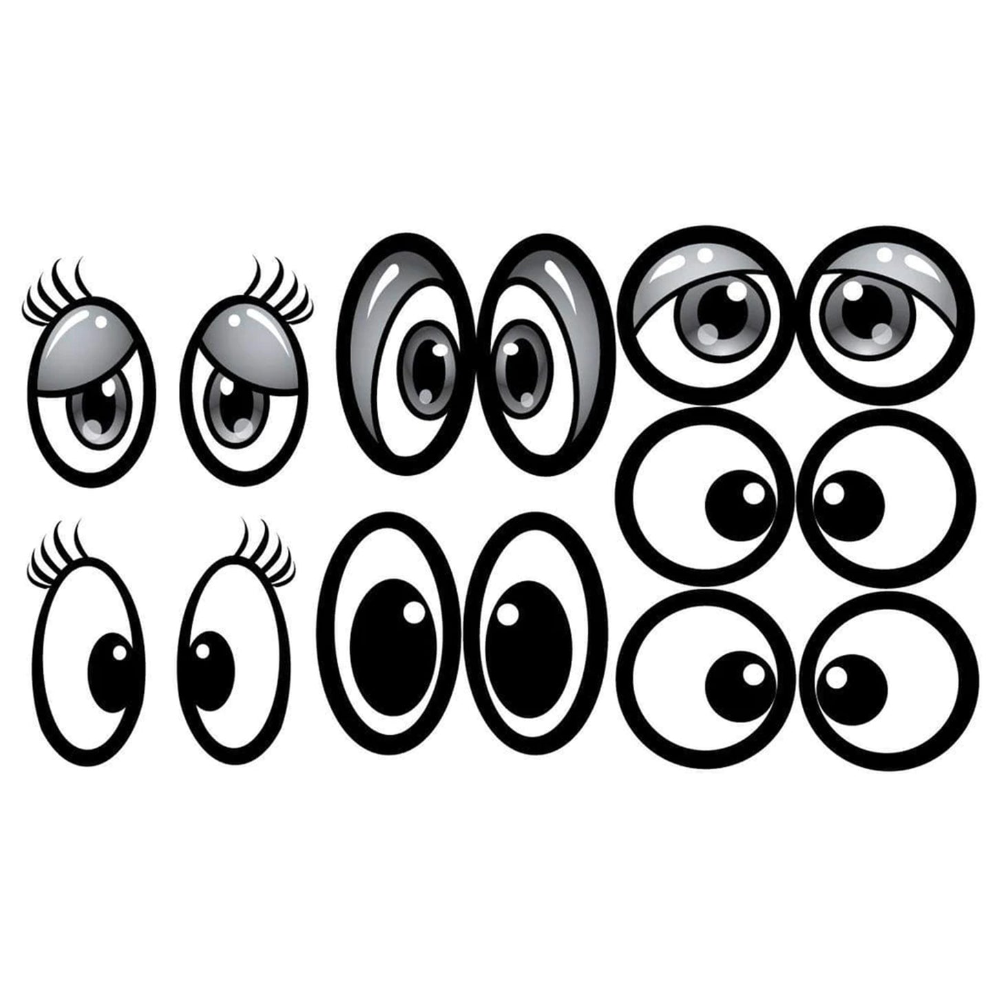 Black & White Eyes Stickers