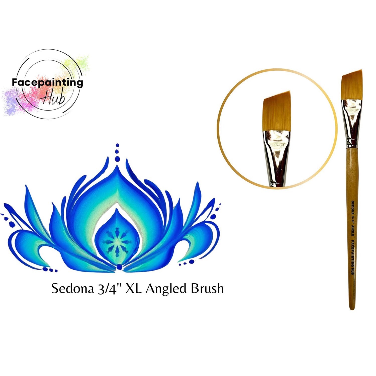 Facepainting Hub Sedona XL (3/4") Angle Brush