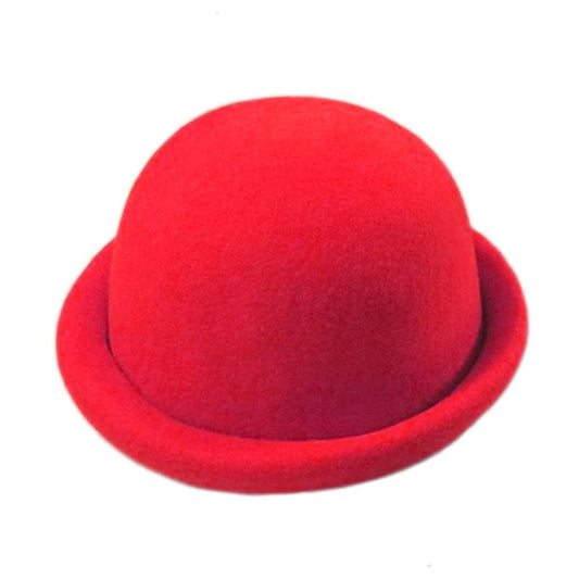 Felt Derby w Rolled Rim - Red