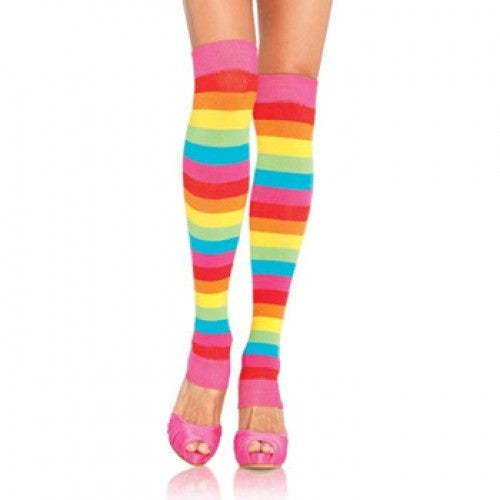 Leg Warmer,  Striped - Rainbow 22"