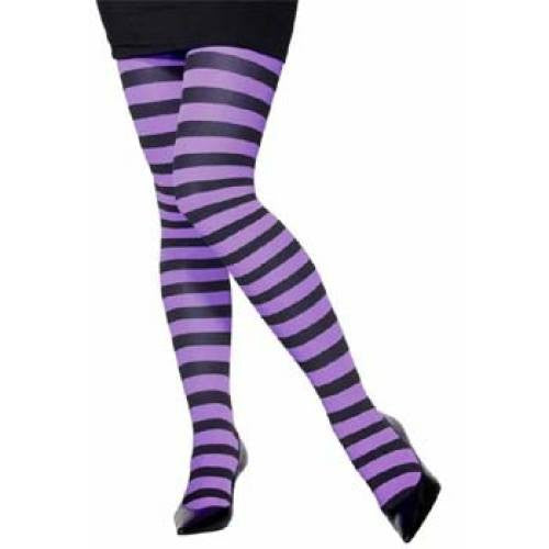 Striped Tights - Black/Purple (Queen 3X-4X)