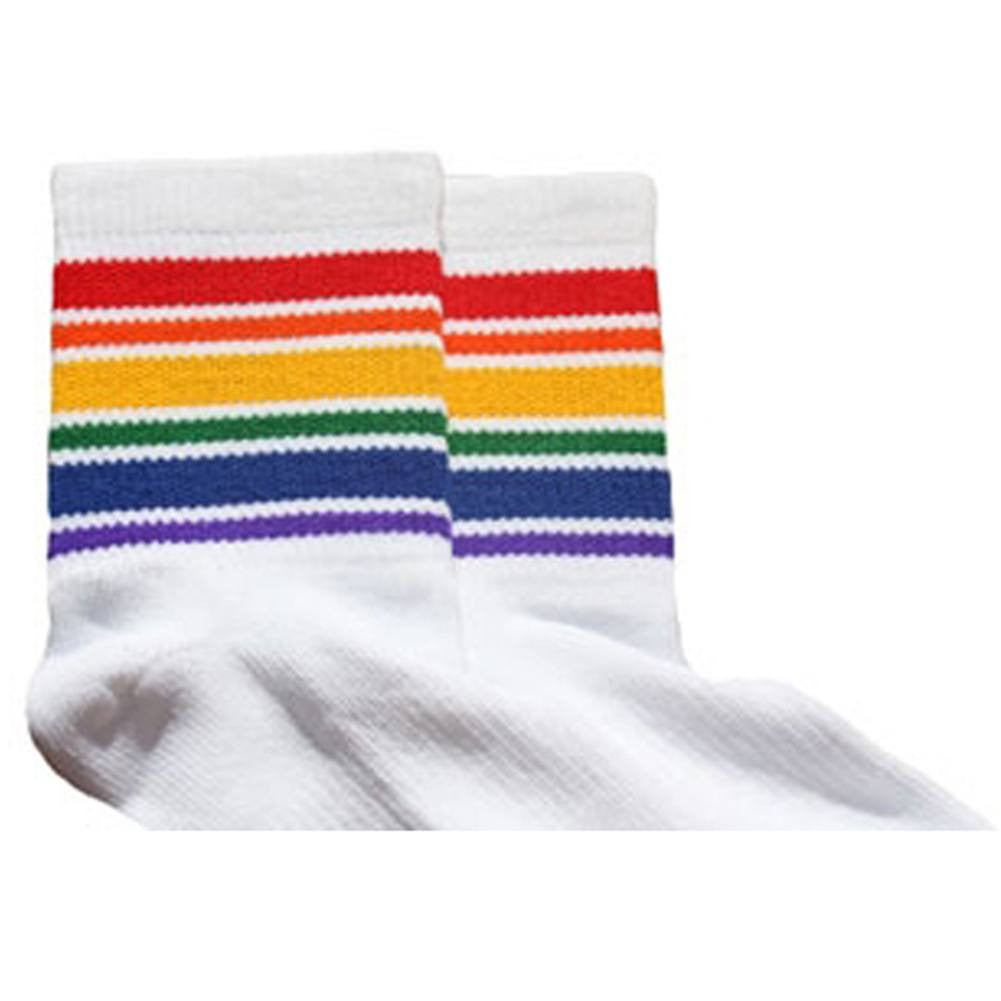 Pride Socks Rainbow Striped Socks Large Low Cut (Style 1)
