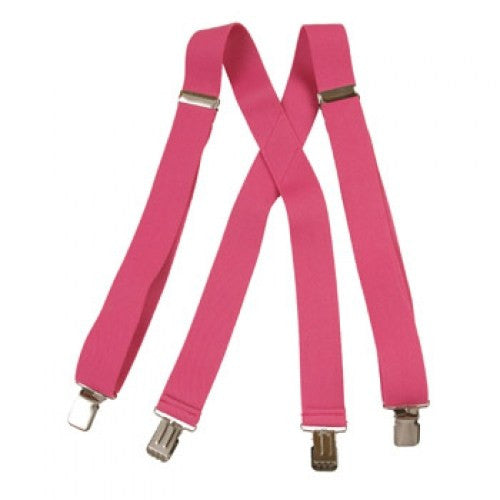 Jumbo Clip Suspenders - Fuchsia Pink  (1.5")
