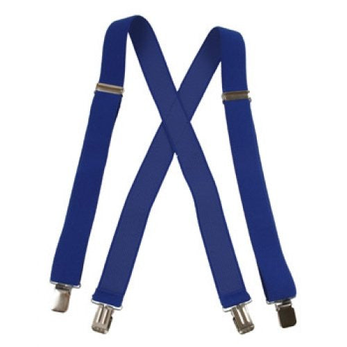Jumbo Clip Suspenders - Royal Blue  (1.5")