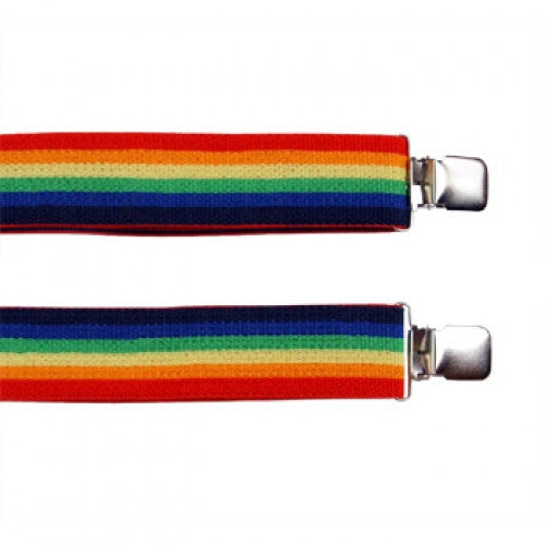 Jumbo Clip Suspenders - Rainbow (1.5")