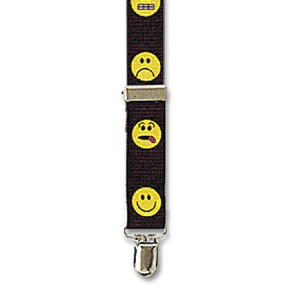 Smiley Fac Clip Suspenders - Assorted Faces (1")