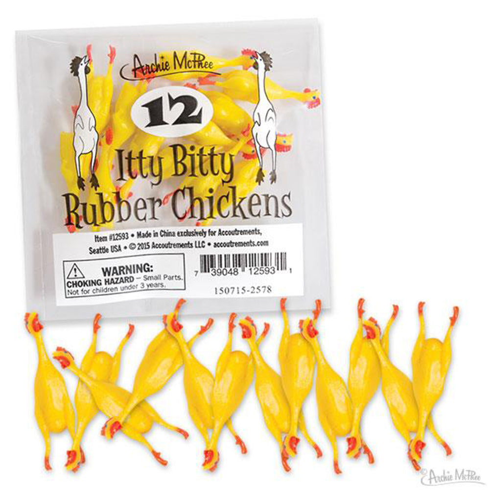 Itty Bitty Rubber Chickens (12/pack)