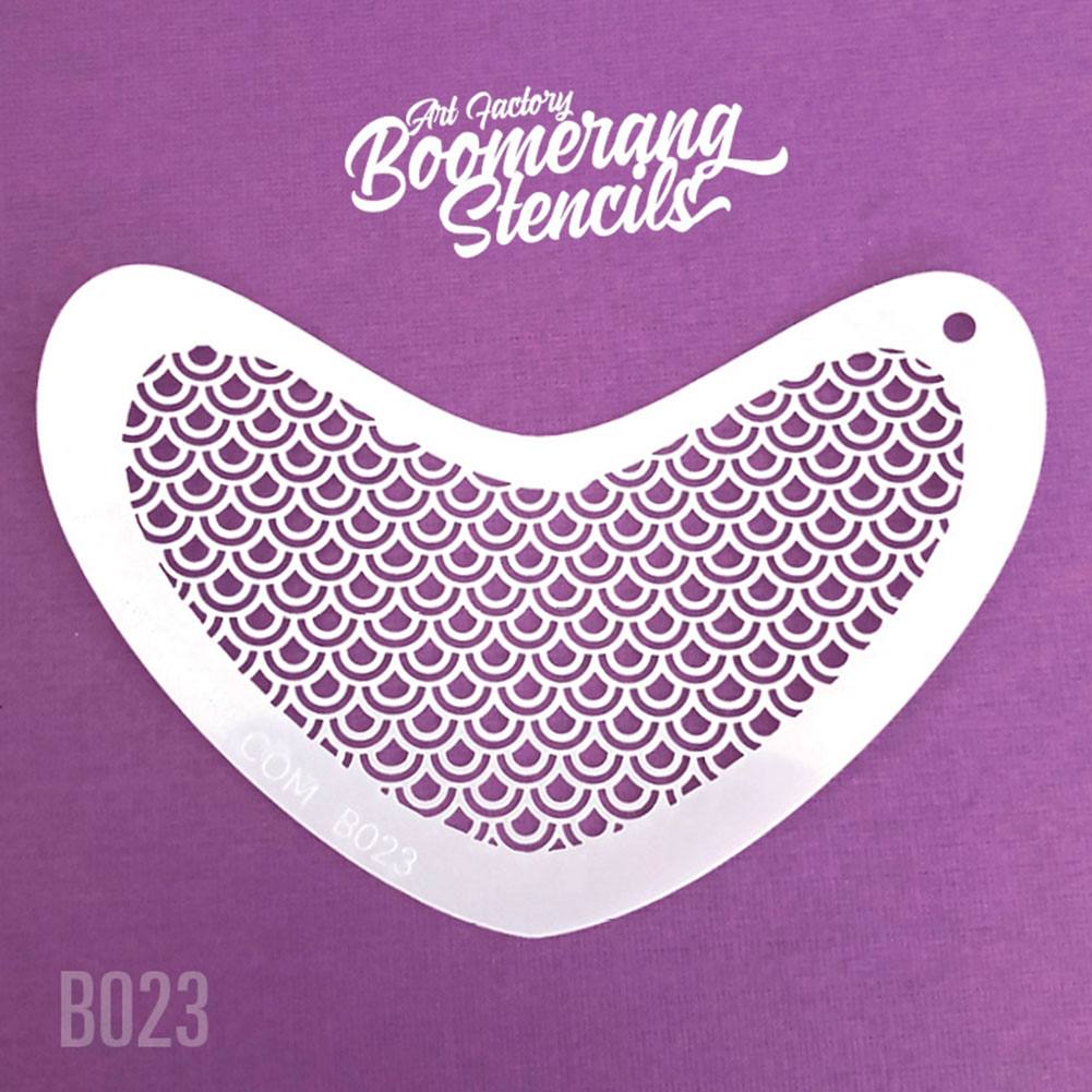 Art Factory Boomerang Face Painting Stencil - Peacock Scale