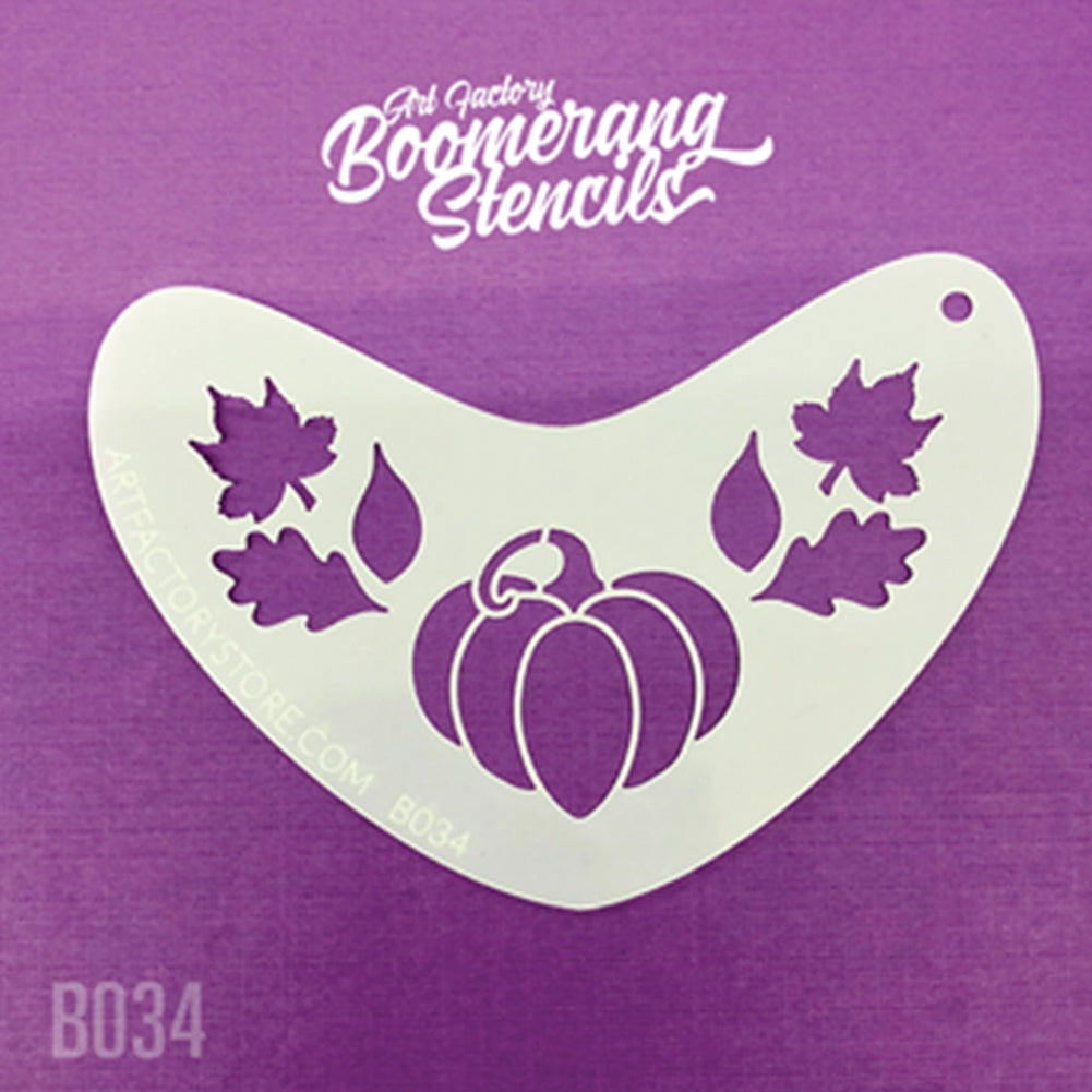 Art Factory Boomerang Stencil - Pumpkin & Leaves Fall Crown