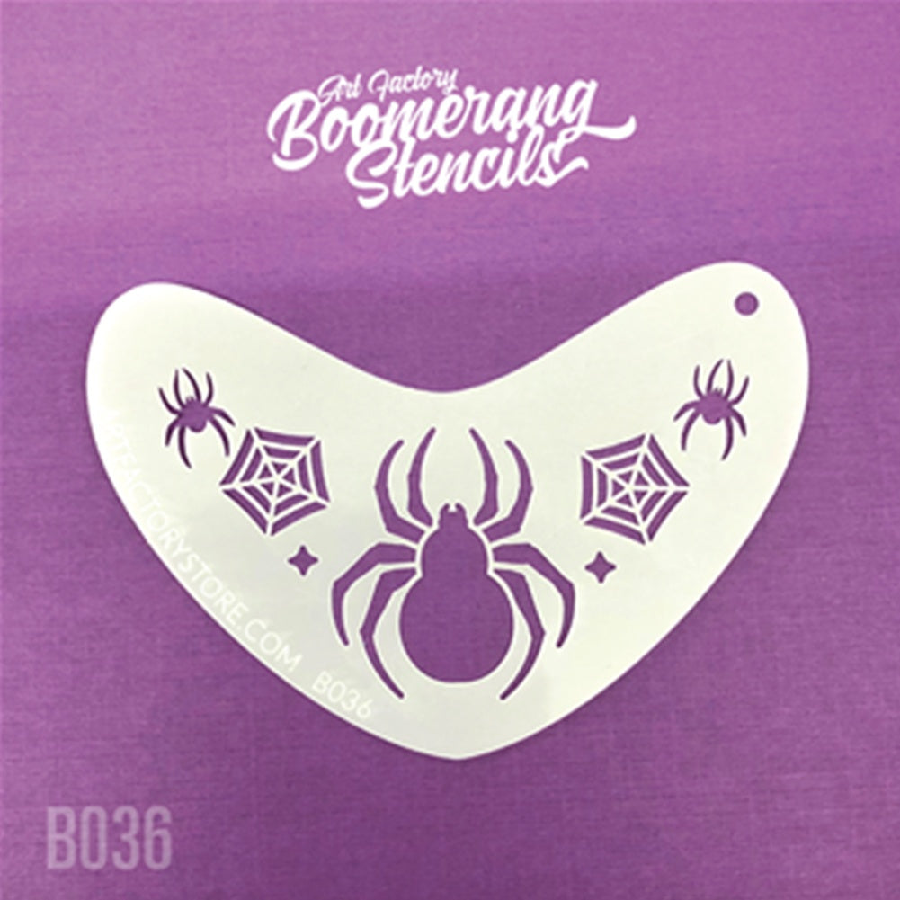 Art Factory Boomerang Face Painting Stencil - Spider Crown