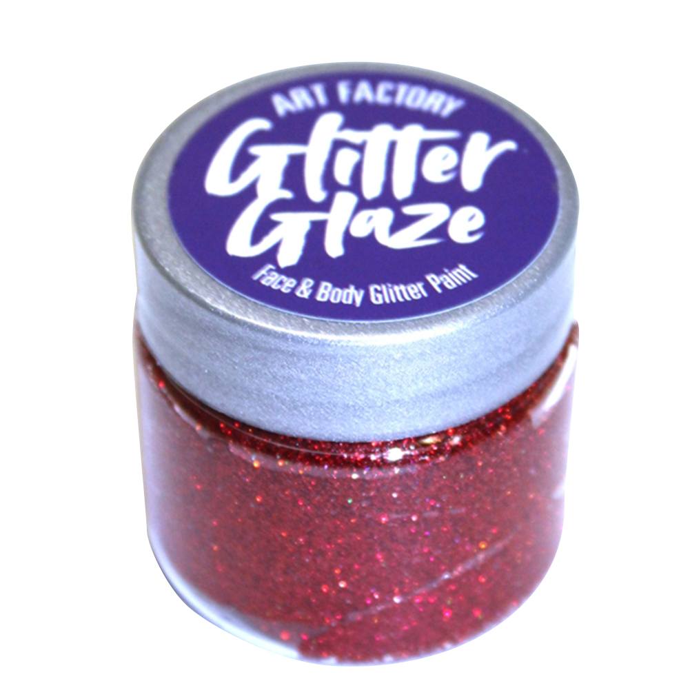 Art Factory Glitter Glaze Face & Body Paint -  Red (1 oz)