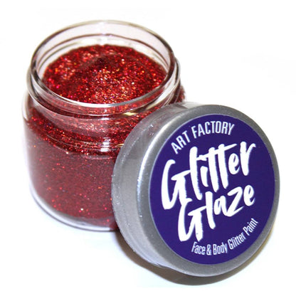 Art Factory Glitter Glaze Face & Body Paint -  Red (1 oz)