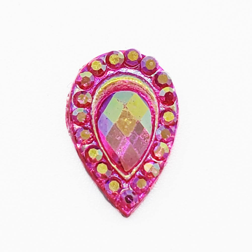 Resin Rhinestone Bling Tear Drop, Fuchsia 12 mm, 20/pk