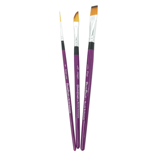 Blazin Brush Collection by Marcela Bustamante - (Liner #1, Flat 1/4", Dagger 1/4")