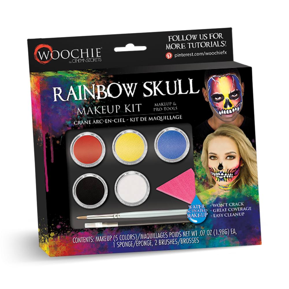 Woochie Water Activated Makeup Kit - Rainbow Skull