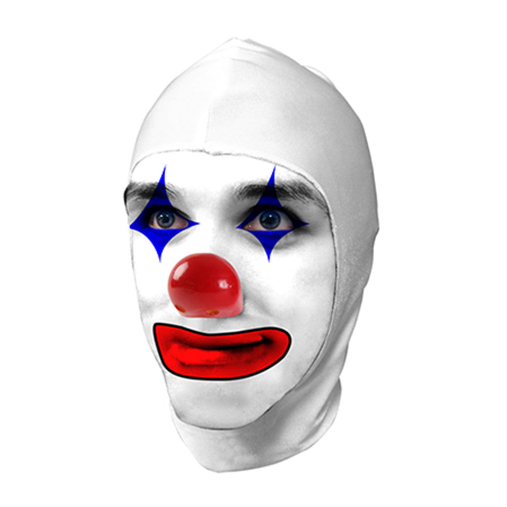 White Lycra Clown Hood, Short
