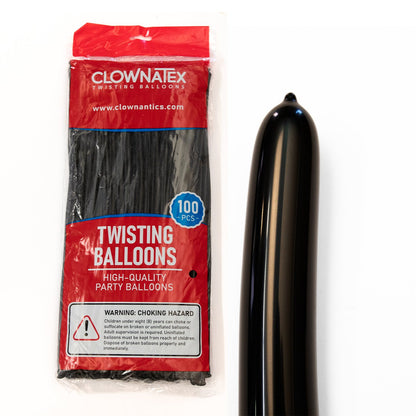 Clownatex 260 Balloons - Black (100 pcs)