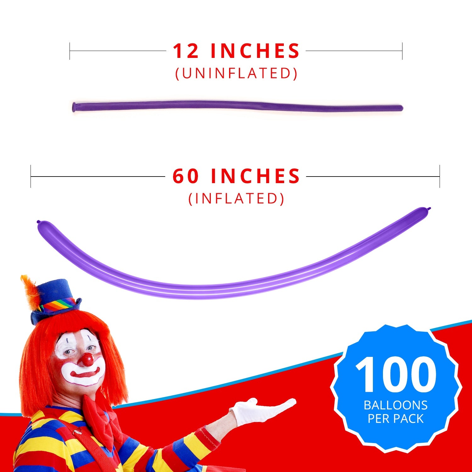 Clownatex 260 Balloons - Lilac (100 pcs)
