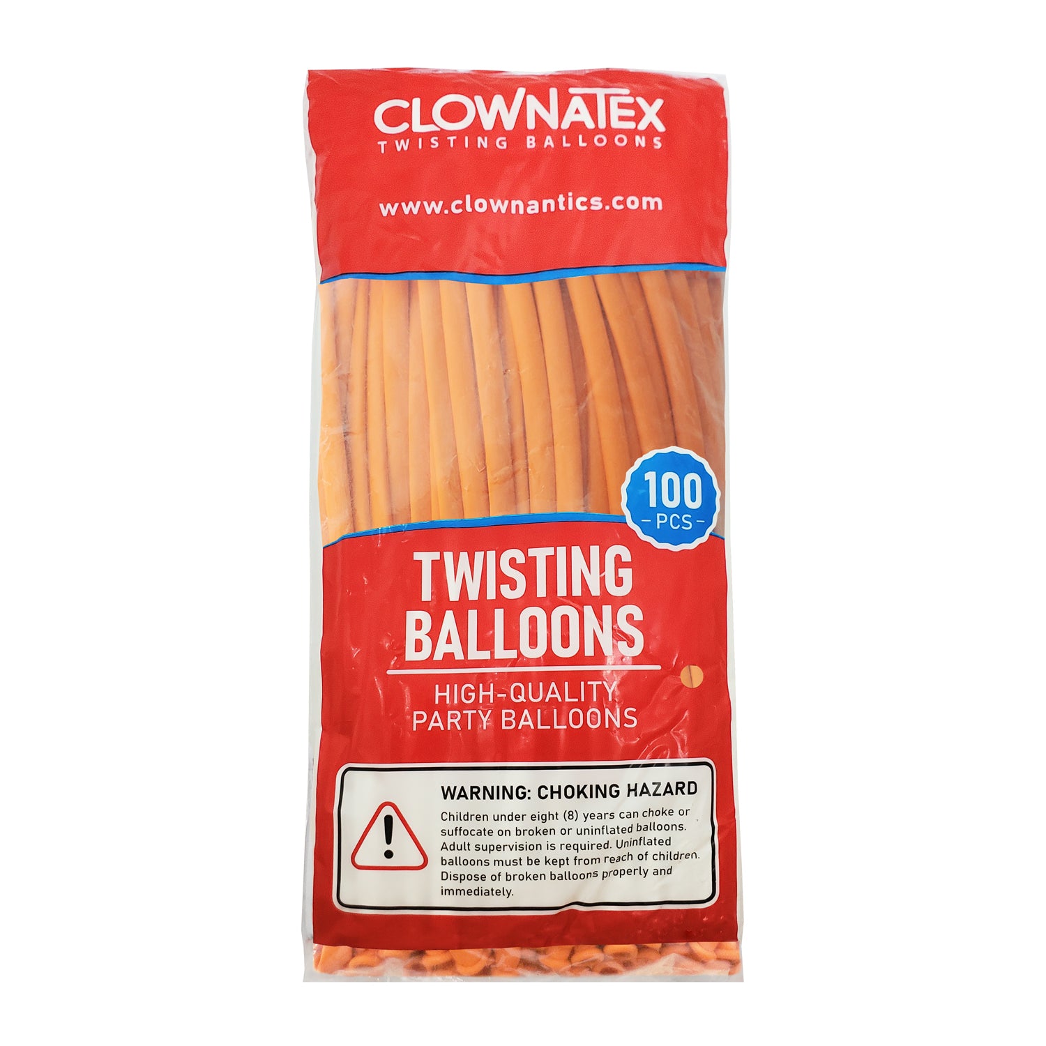 Clownatex 260 Balloons - Orange (100 pcs)