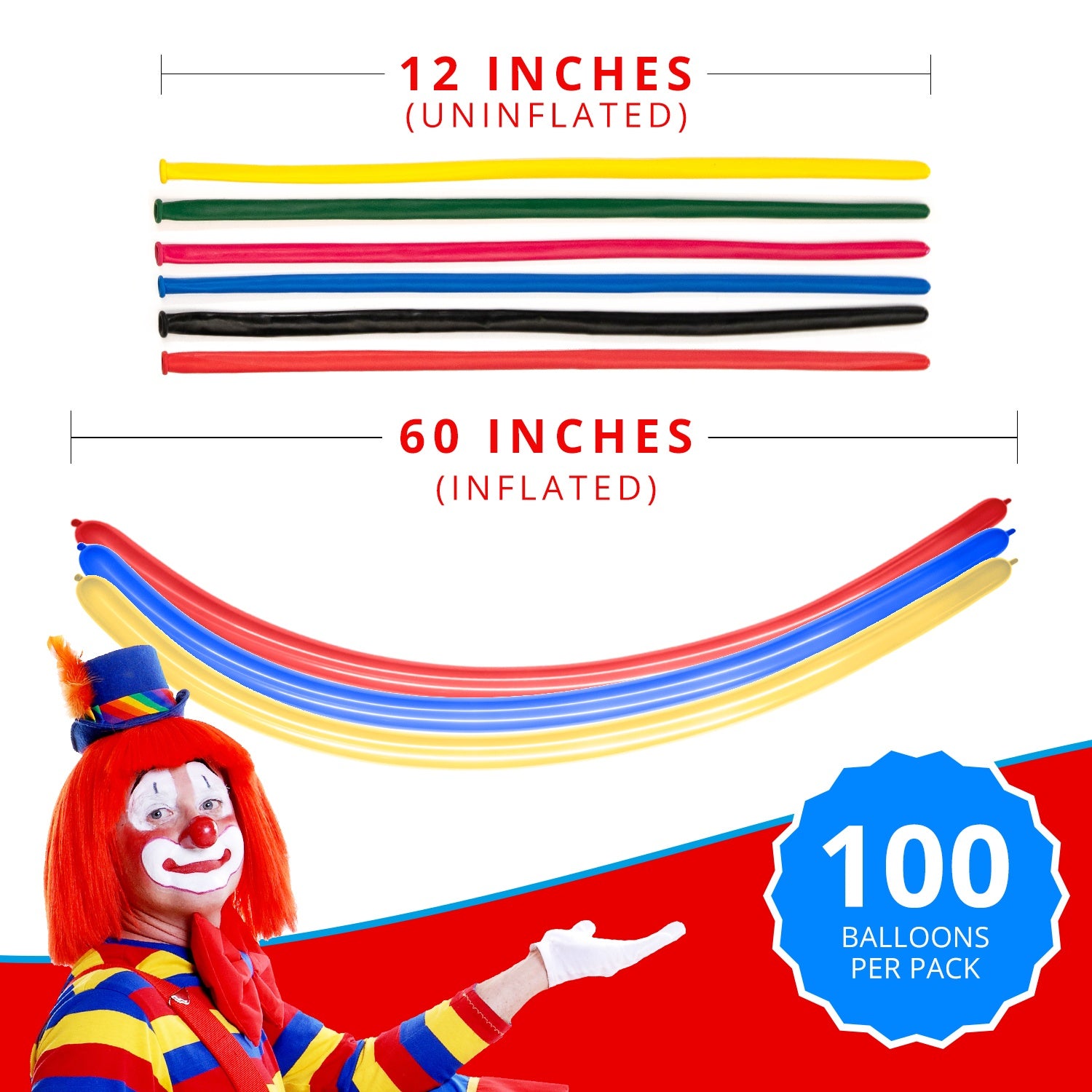 Clownatex 260 Balloons - Party Assortment (100 pcs)