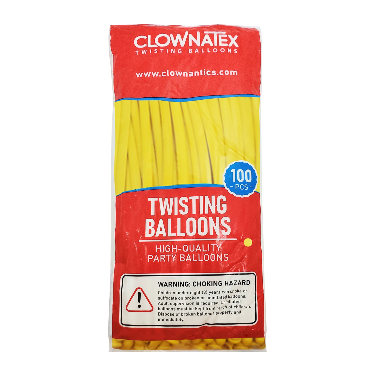 Clownatex 260 Balloons - Yellow (100 pcs)