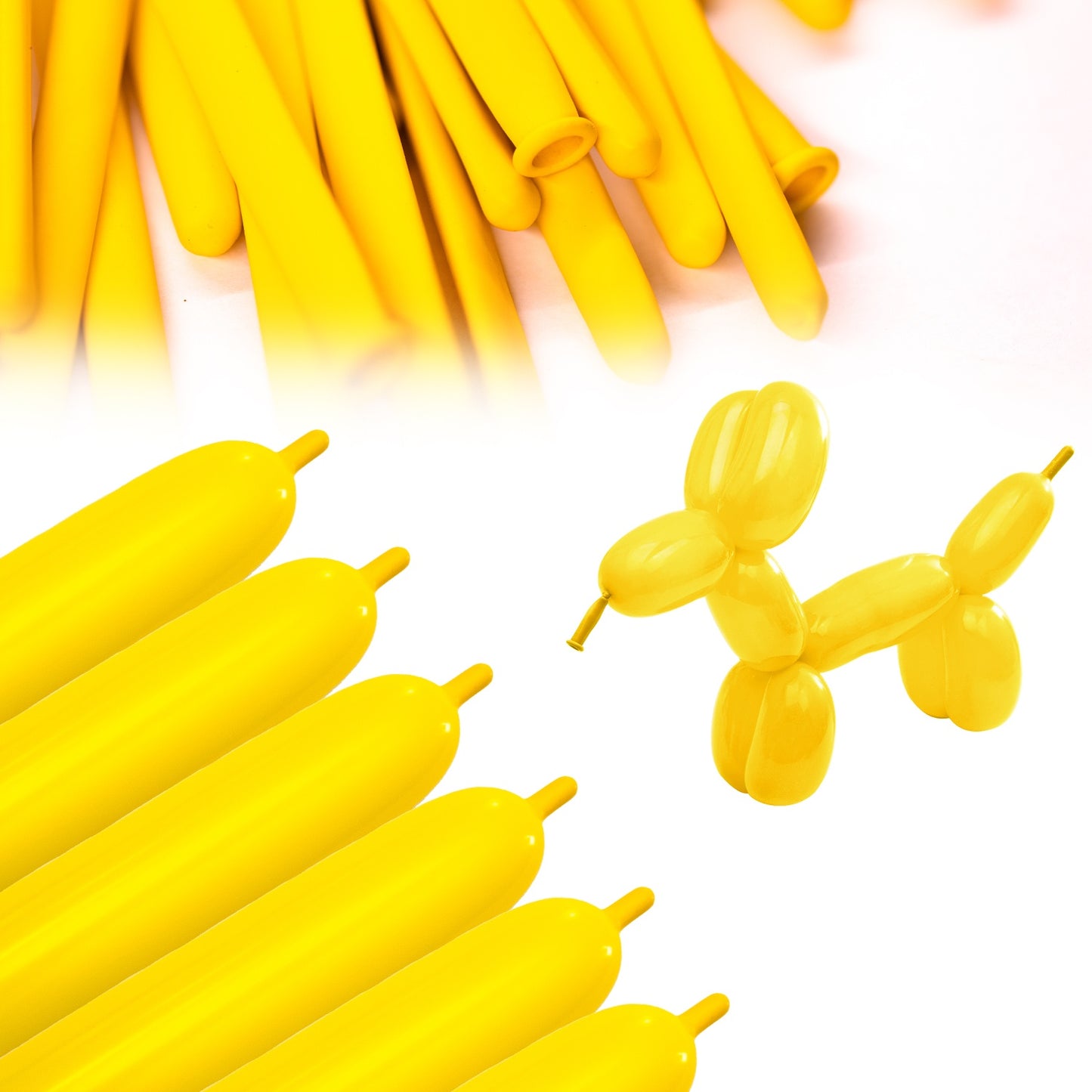 Clownatex 260 Balloons - Yellow (100 pcs)