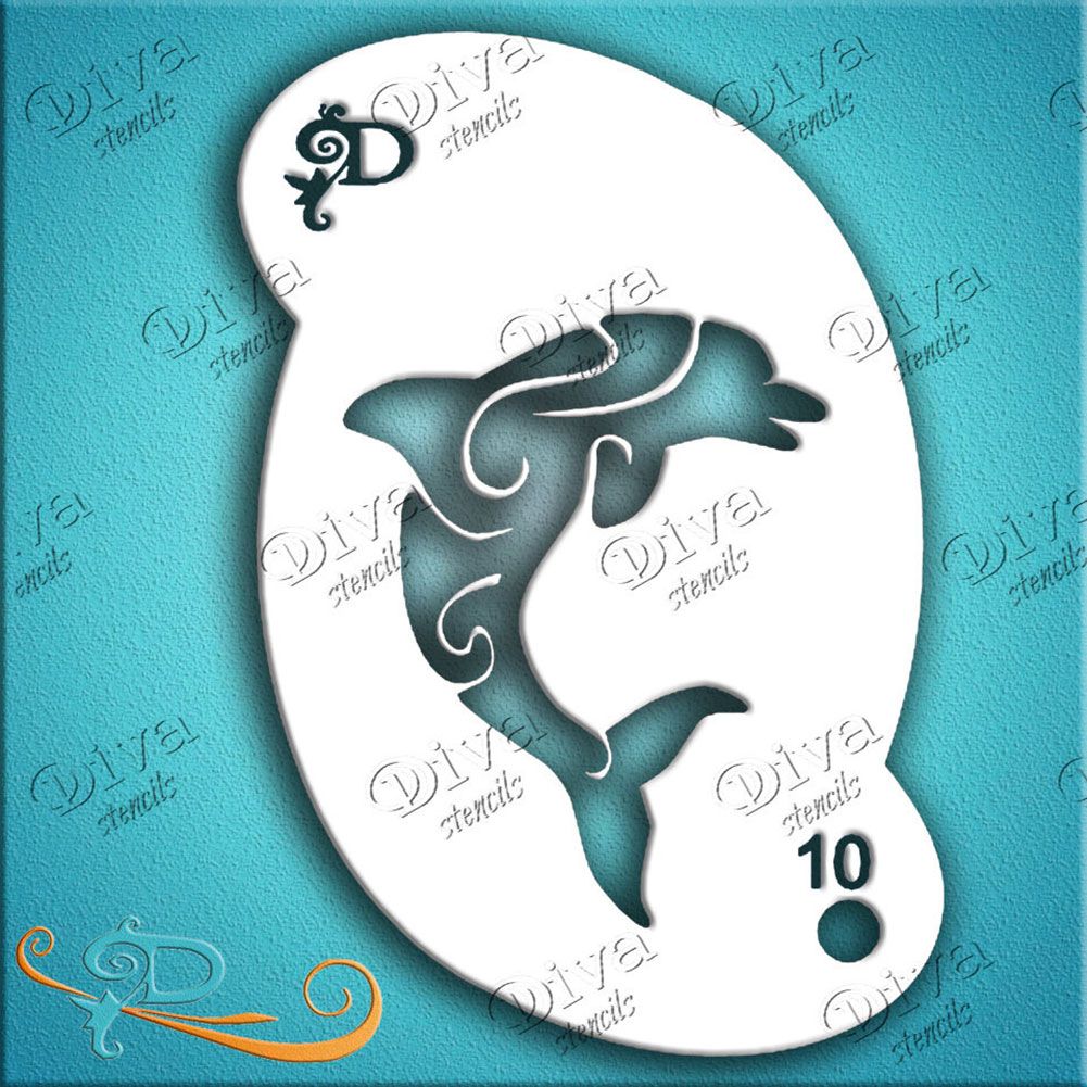 Diva Stencil - Dolphin Swirl
