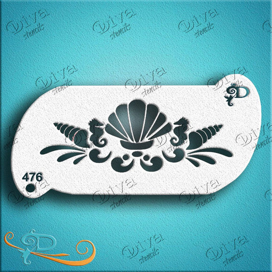 Diva Stencil - Forehead Seahorse Band