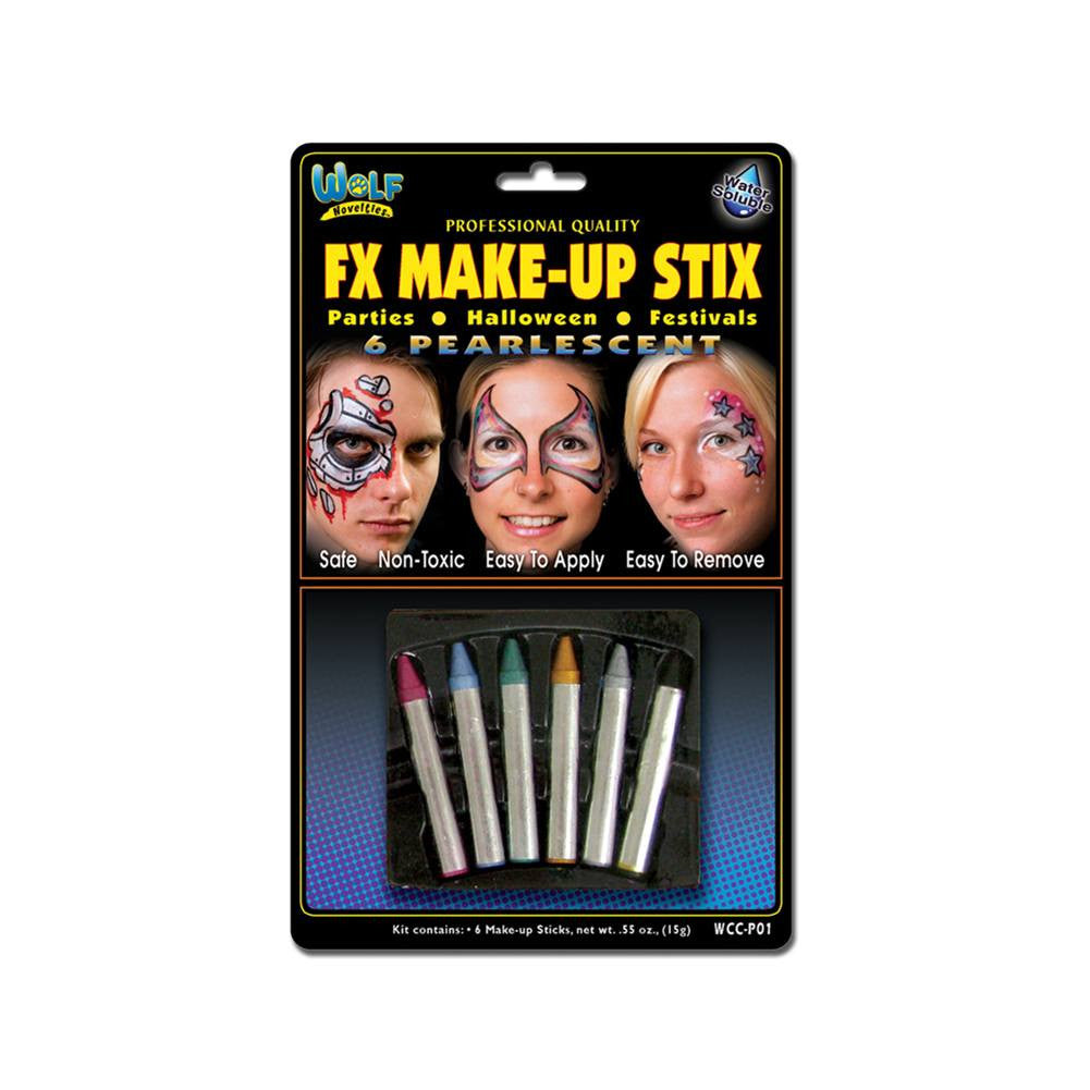 Wolfe Pearl Face Paint Makeup Stix (6/box):