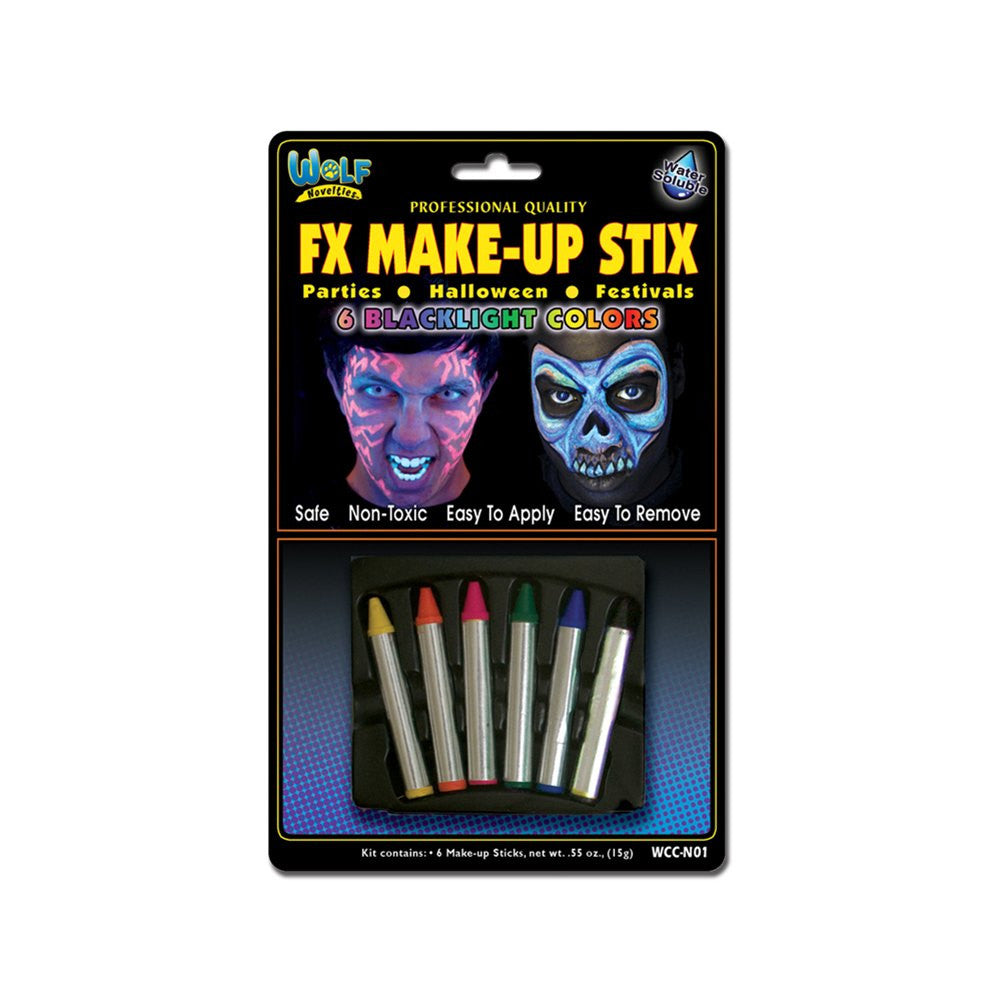 Wolfe Neon Face Paint Makeup Stix (6/box):