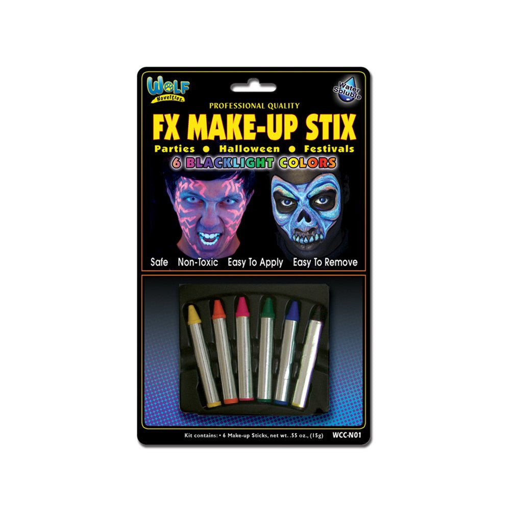 Wolfe Neon Face Paint Makeup Stix (6/box)