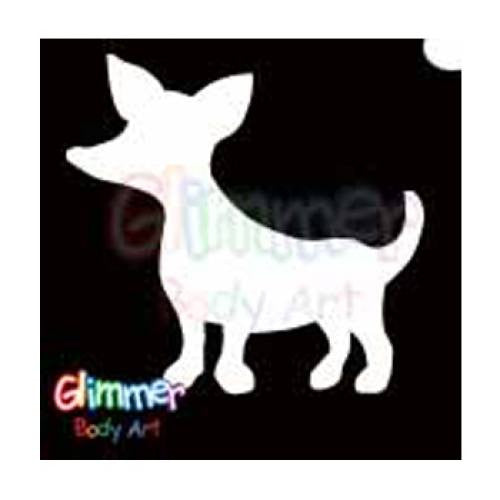 Glimmer Body Art Glitter Tattoo Stencils - Chihuahua 5/pk