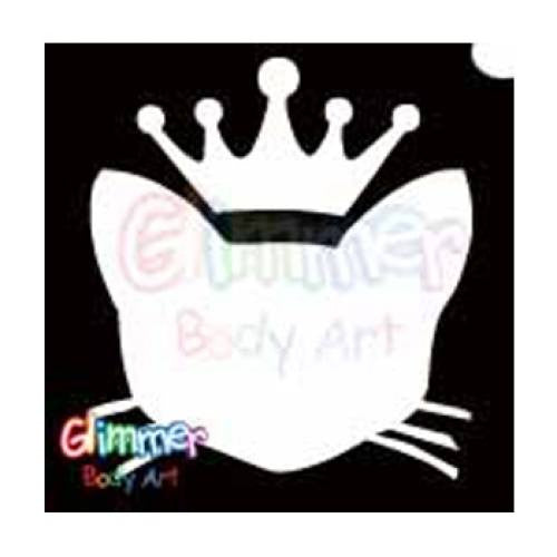 Glimmer Body Art Glitter Stencil Royal Kitty Cat 5/pk