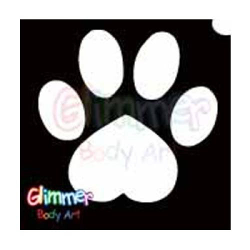 Glimmer Body Art Glitter Tattoo Stencils - Paw (5/pack)