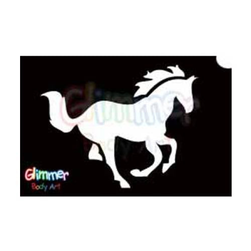 Glimmer Body Art Glitter Tattoo Stencils - Horse (5/pack)