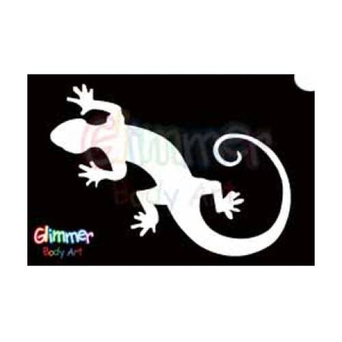 Glimmer Body Art Glitter Tattoo Stencils - Gecko (5/pack)