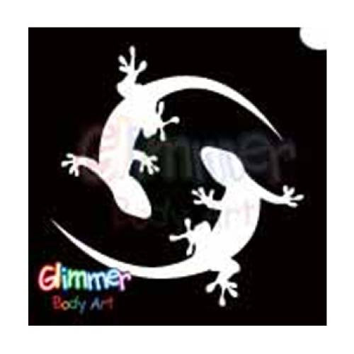 Glimmer Body Art Glitter Tattoo Stencils Twin Gecko 5/pack