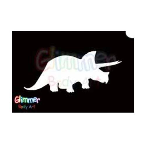 Glimmer Body Art Glitter Tattoo Stencil Triceratops 5/pack
