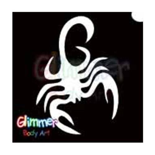 Glimmer Body Art Glitter Tattoo Stencil Scorpion 3 5/pk