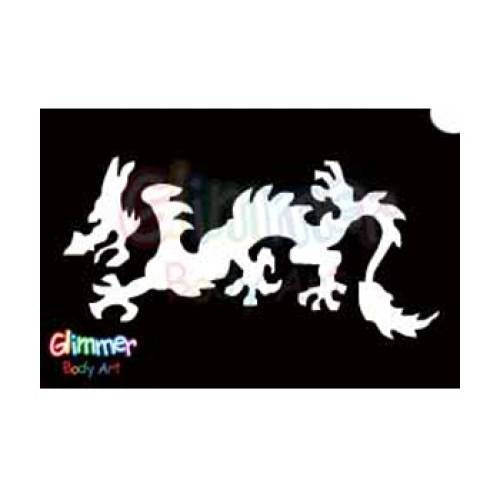 Glimmer Body Art Glitter Stencil Chinese Dragon 2 5/pk