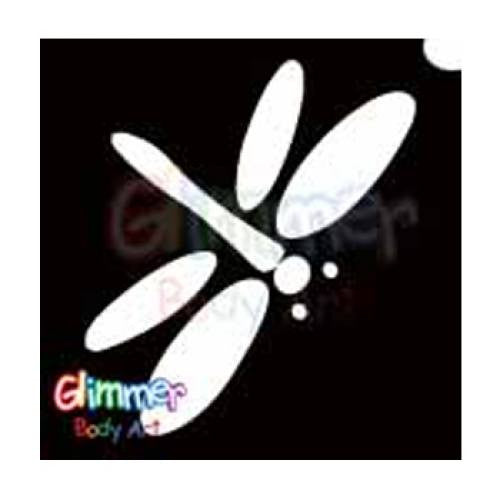 Glimmer Body Art Glitter Tattoo Stencils - Dragonfly 5/pk