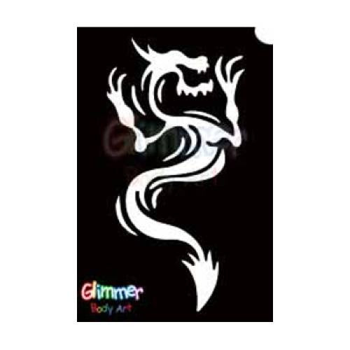 Glimmer Body Art Glitter Tattoo Stencils - Dragon 2 5/k