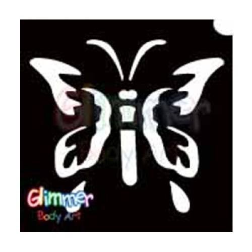 Glimmer Body Art Glitter Tattoo Stencil - Butterfly 1 5/pk
