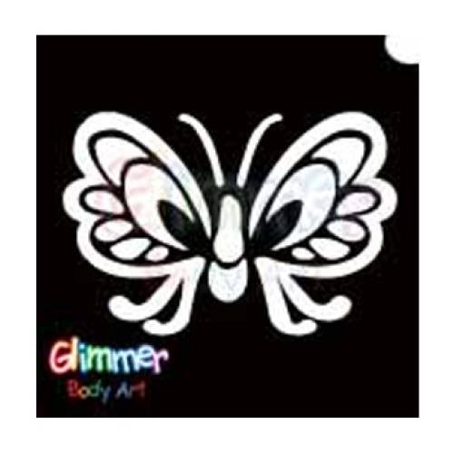 Glimmer Body Art Glitter Tattoo Stencil - Butterfly 2 5/pk