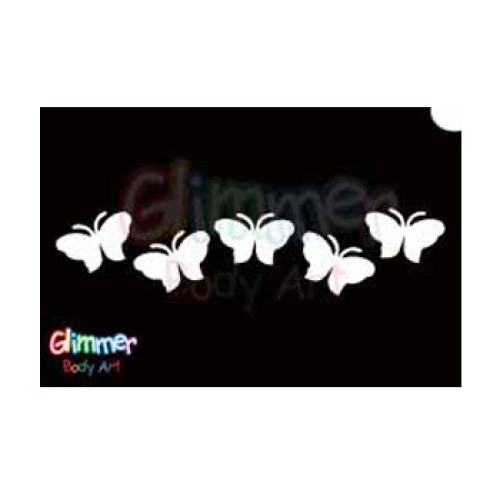 Glimmer Body Art Glitter Tattoo Stencil Butterfly 13 5/pk