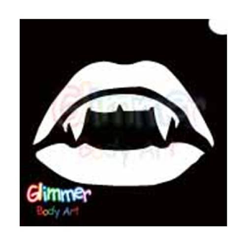 Glimmer Body Art Glitter Tattoo Stencil Vampire Mouth 5/pk